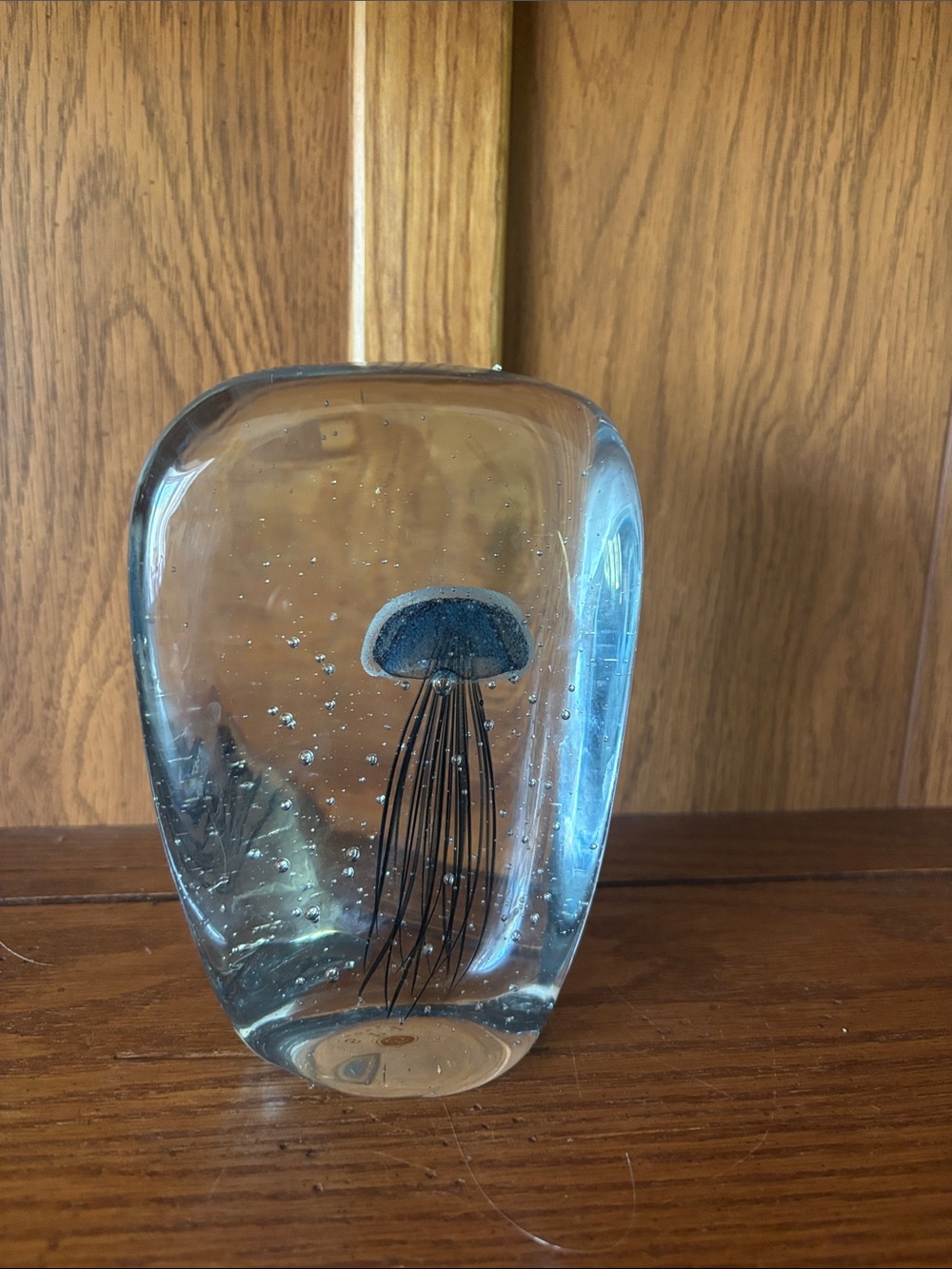 Glass Jellyfish Paperweight